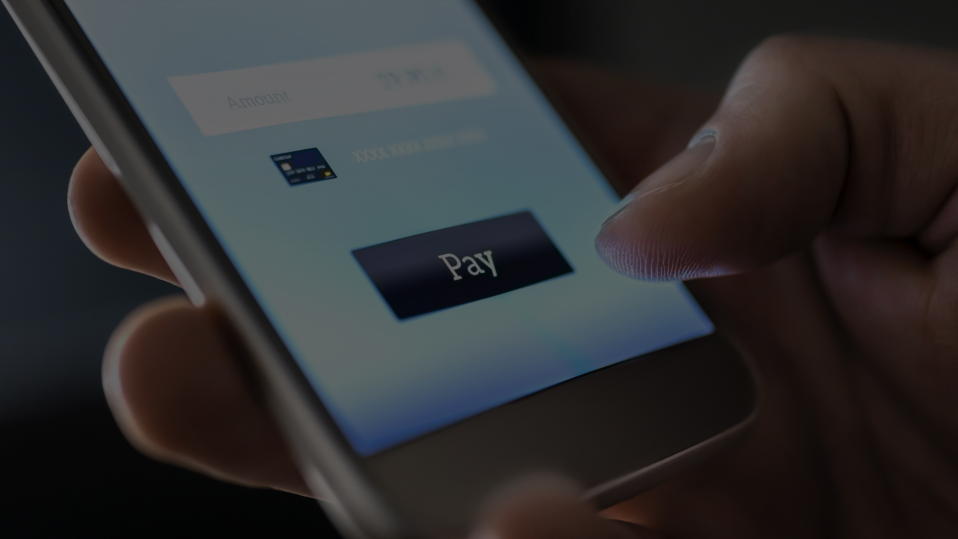 Realtime payments | close up of person paying bill on phone