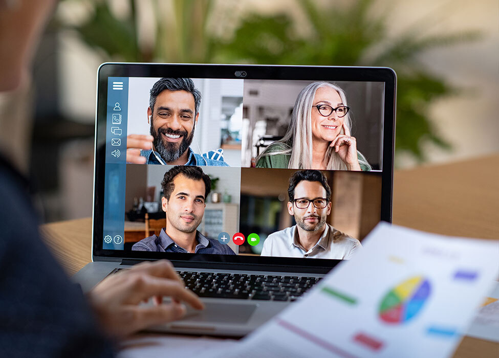 improve employee retention - employees engaging in a virtual meeting