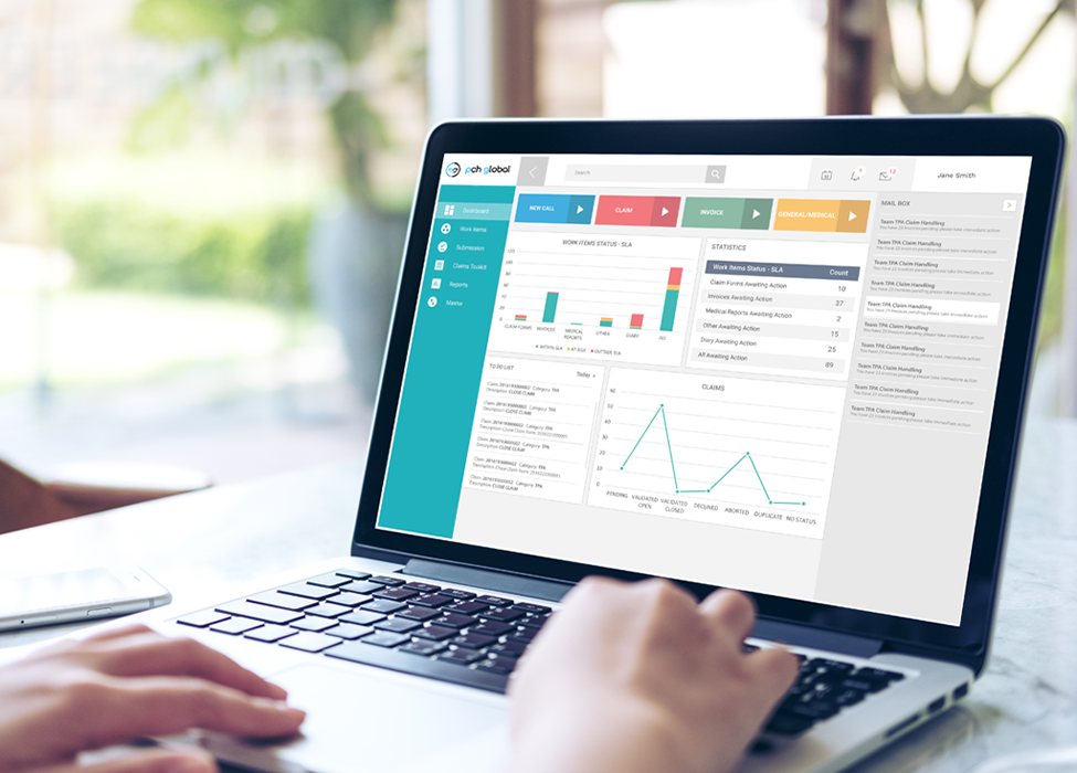 Denial Management | Close up photo of person working on laptop with graphs on their screen