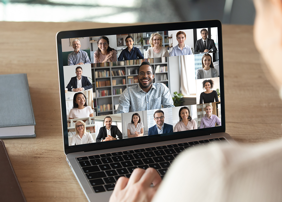 virtual business address | image of a virtual meeting with several people on a laptop